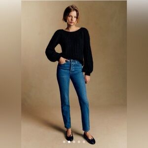 Sezane Brut Sexy Blue Jeans 99% Cotton Size 30 Straight Leg High Waist Classic